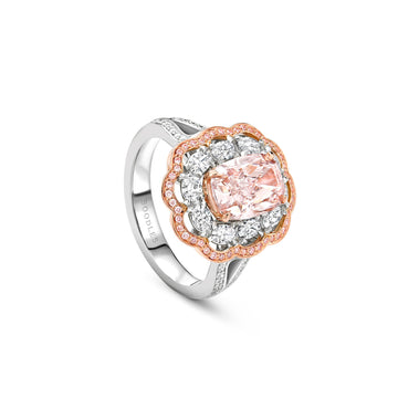 Vintage Cushion Pink Diamond Ring