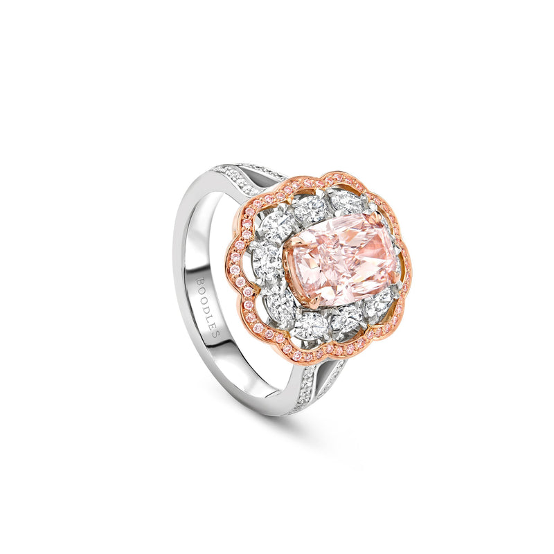 Vintage Cushion Pink Diamond Ring | Boodles