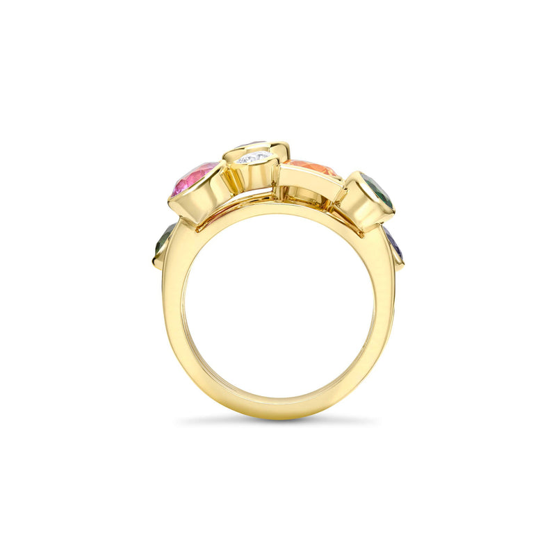Raindance Yellow Gold Rainbow Watercolour Ring