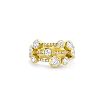 Waterfall Classic Yellow Gold Diamond Ring