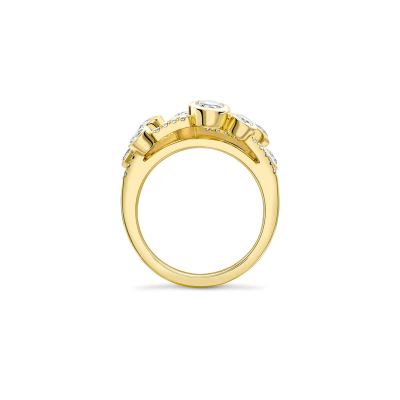 Waterfall Classic Yellow Gold Diamond Ring