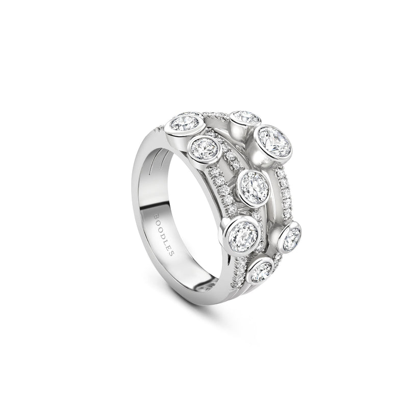 Waterfall Classic Platinum Diamond Ring