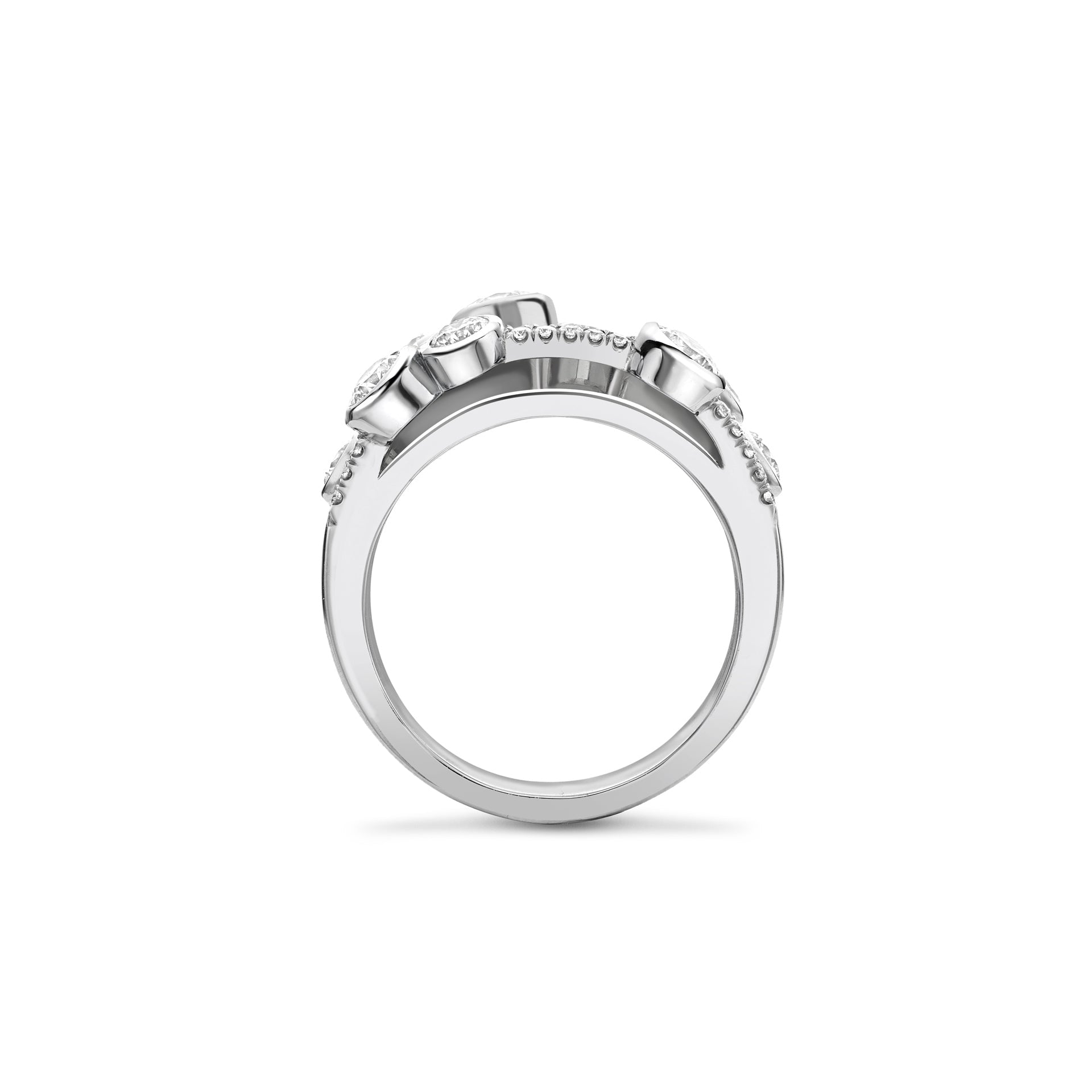 Waterfall Classic Platinum Diamond Ring