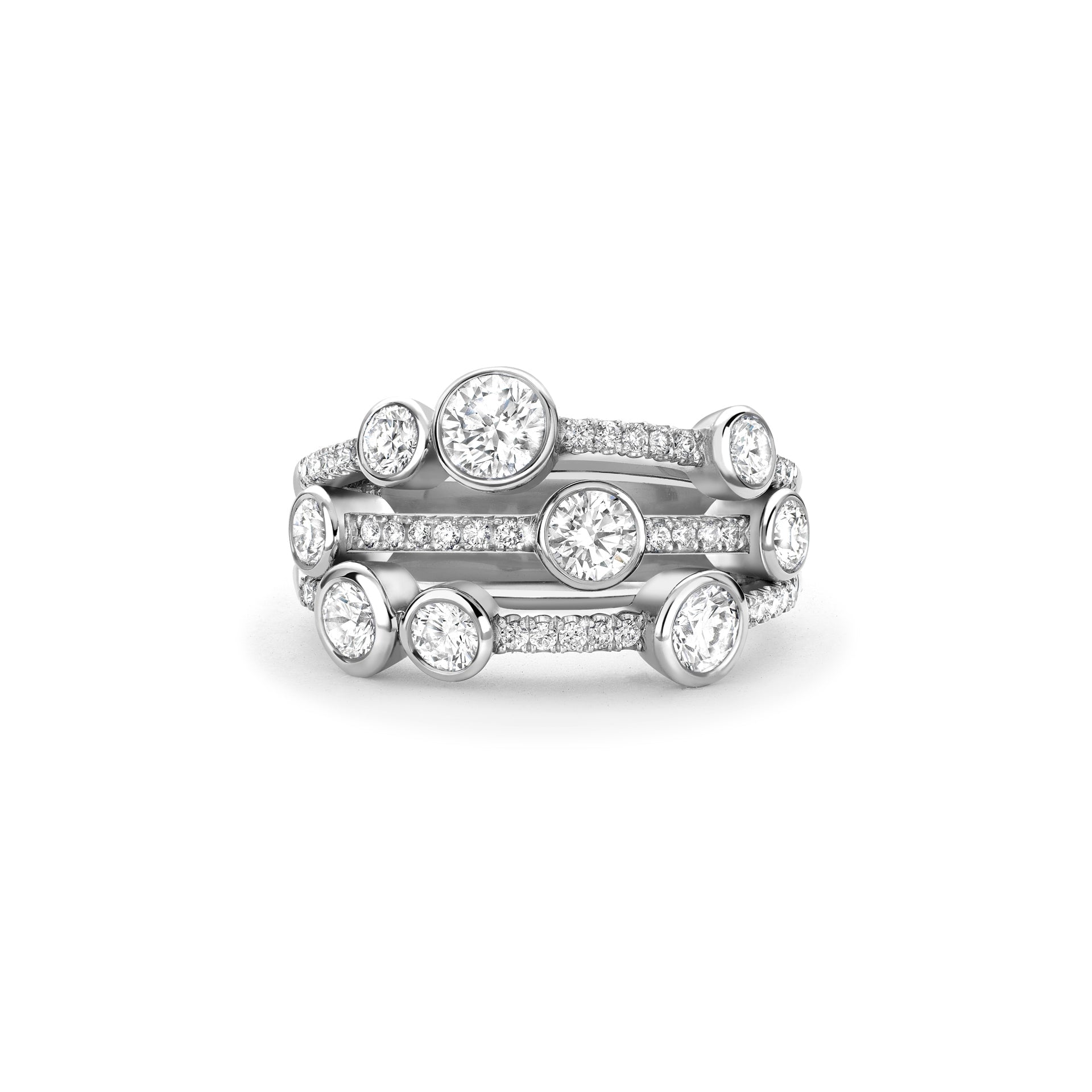 Waterfall Classic Platinum Diamond Ring