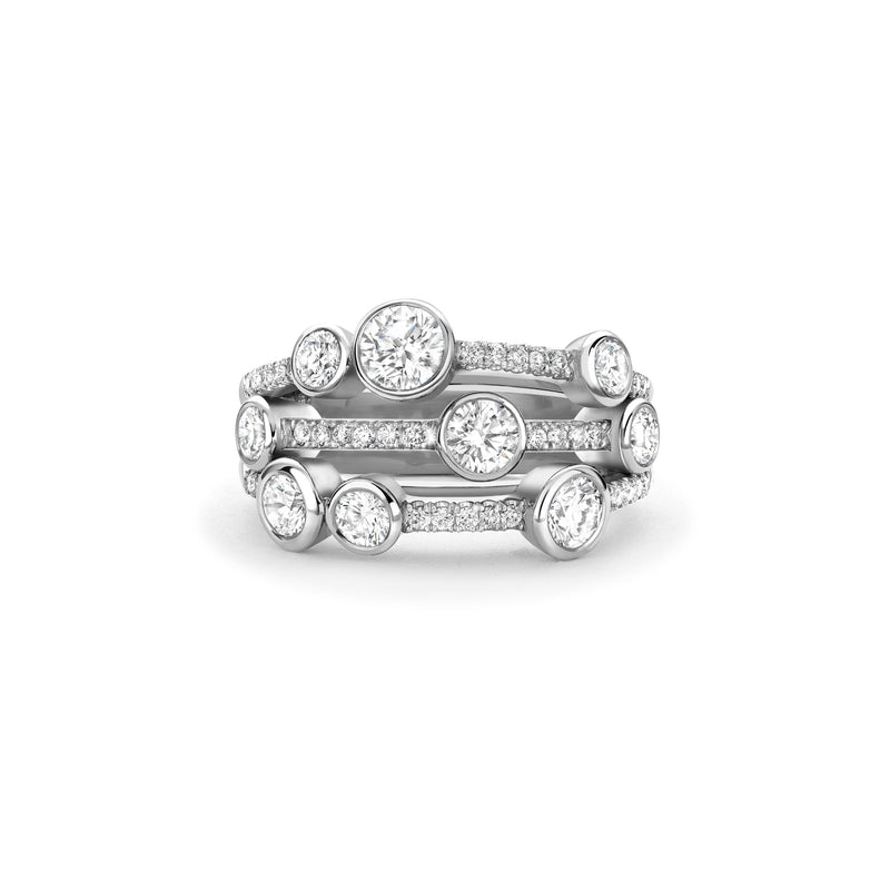 Waterfall Classic Platinum Diamond Ring