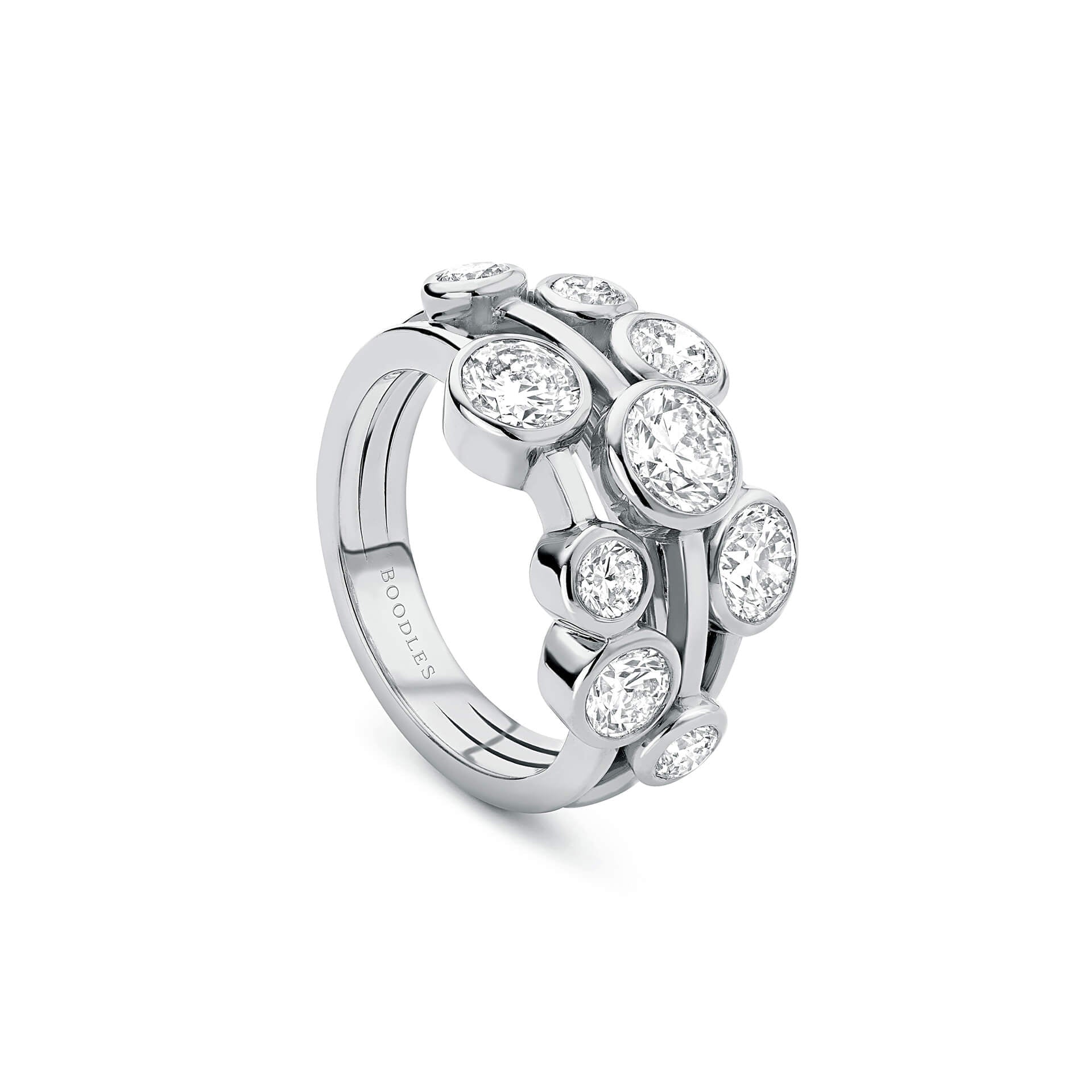 Raindance Medium Platinum Diamond Ring | Boodles