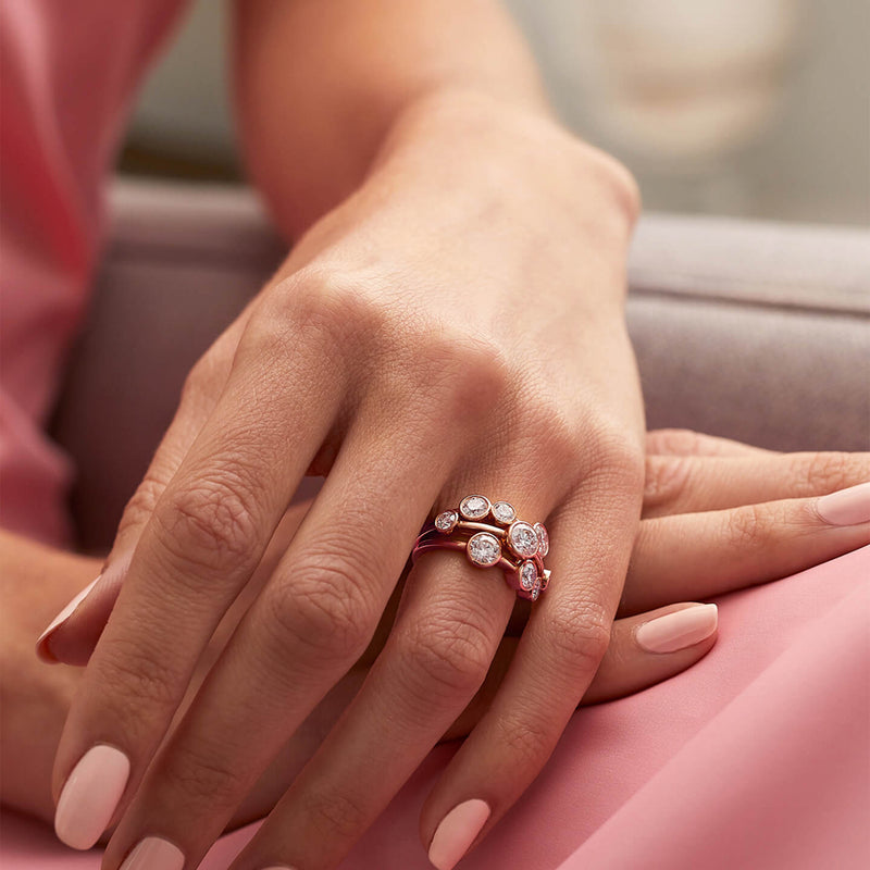 Raindance Medium Rose Gold Diamond Ring