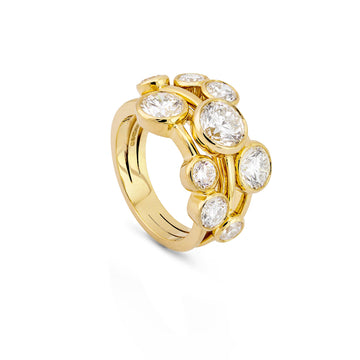 Raindance Large Yellow Gold Diamond Ring