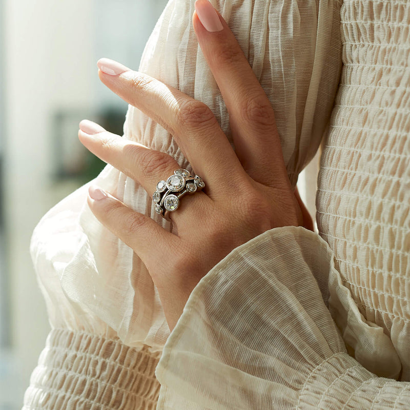 Boodles Raindance Large Platinum Diamond Ring