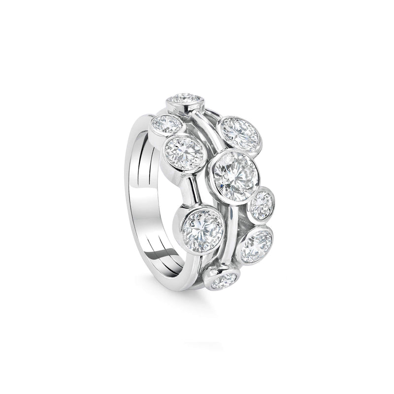 Raindance Large Platinum Diamond Ring