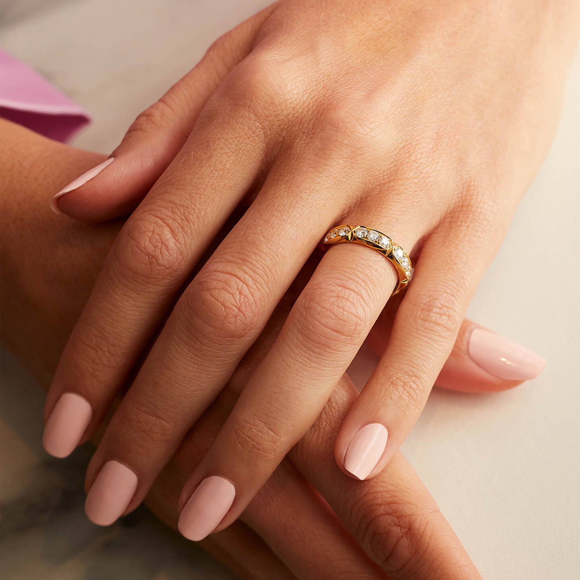 Jazz Large Yellow Gold Diamond Ring