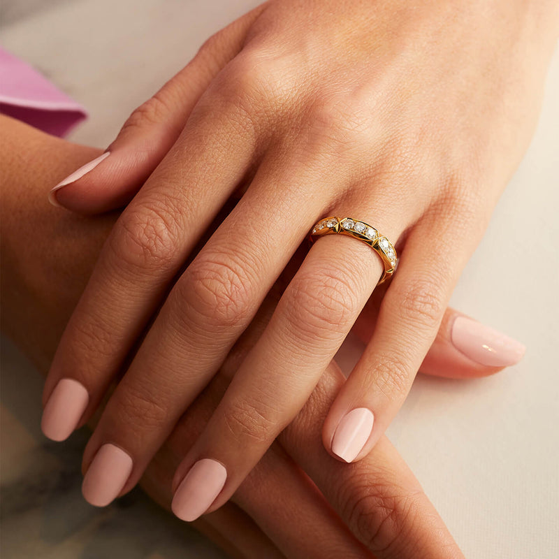 Jazz Large Yellow Gold Diamond Ring