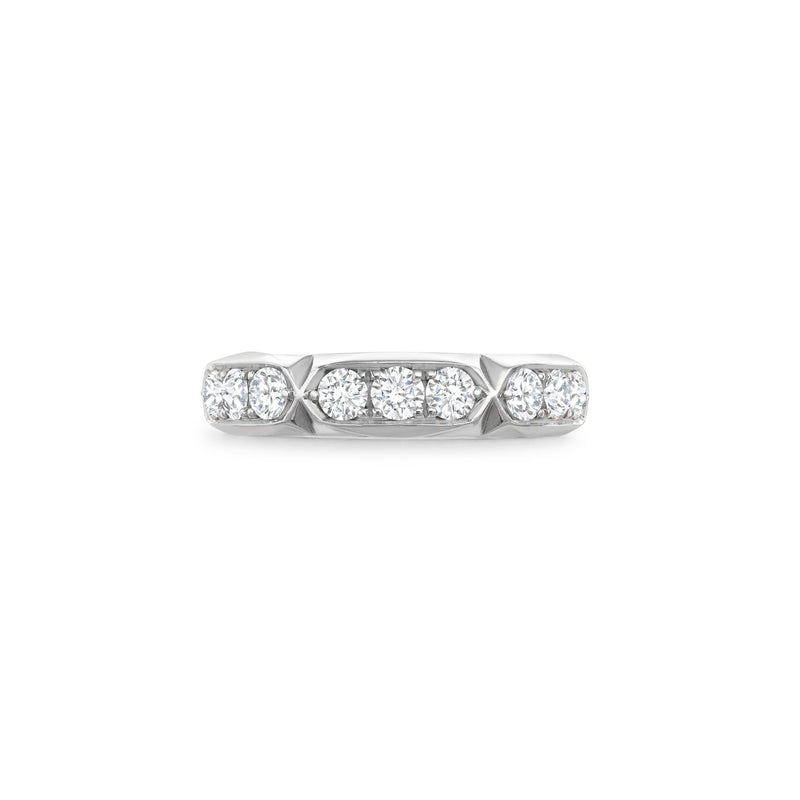 Jazz large white gold diamond ring featuring an Art Deco-inspired eternity band.