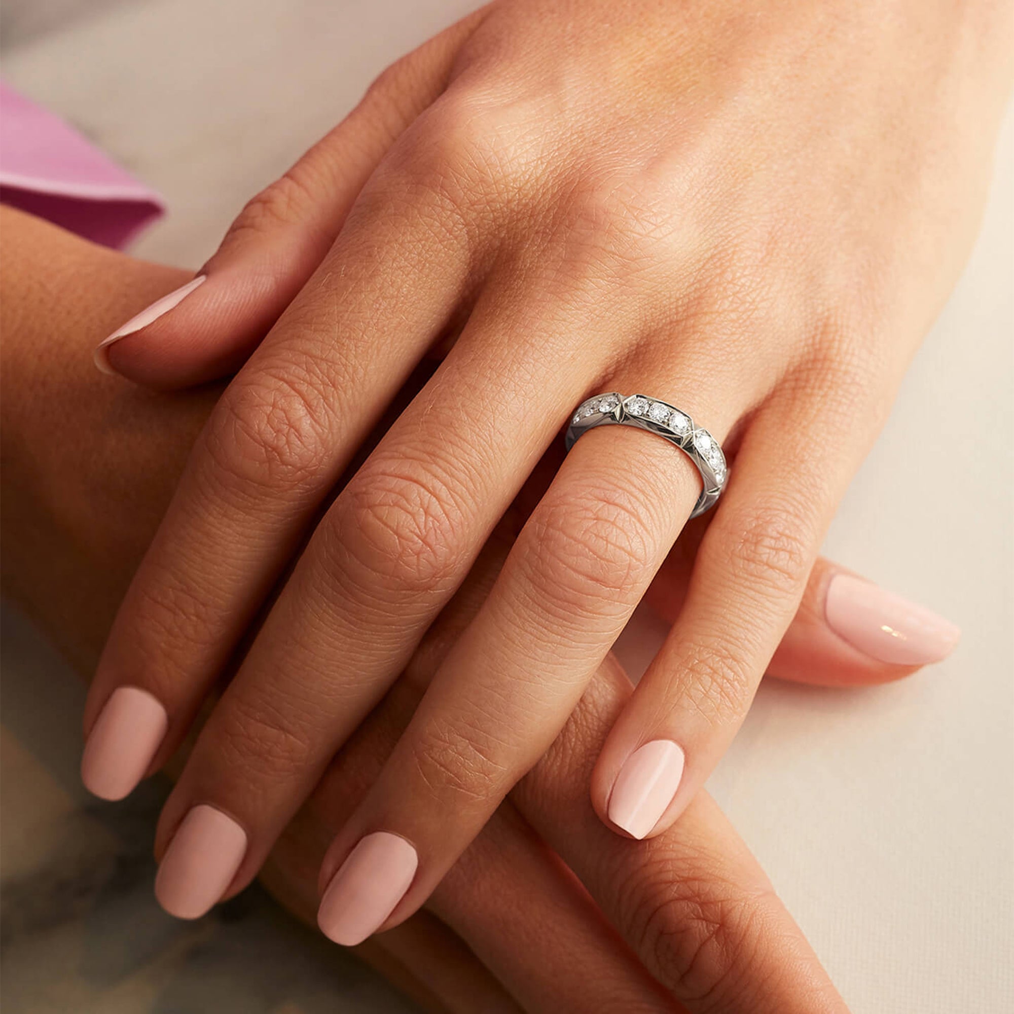 Jazz Large White Gold Diamond Ring