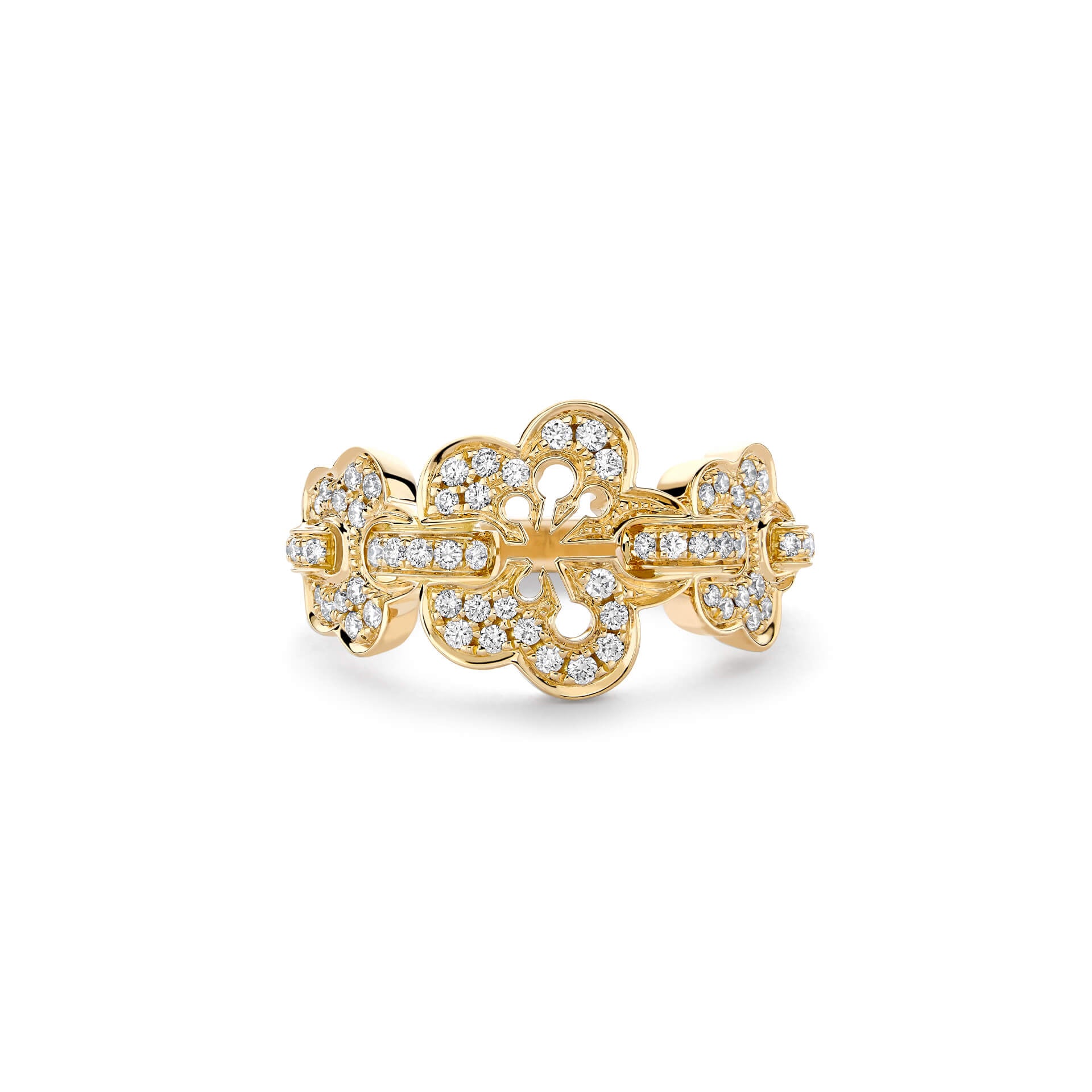 Blossom Triple Yellow Gold Diamond Ring
