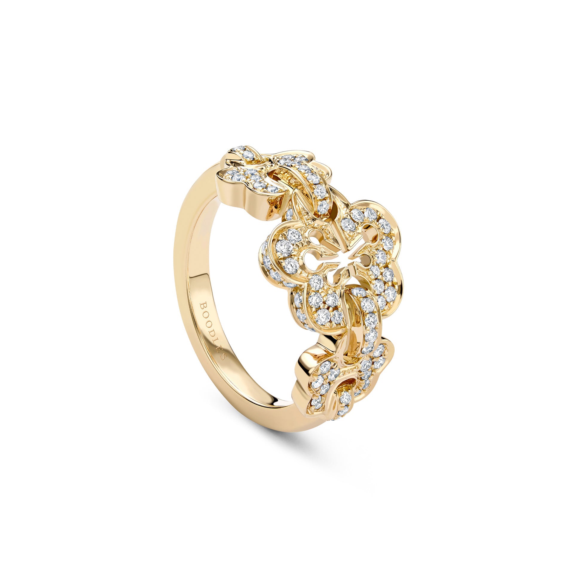 Blossom Triple Yellow Gold Diamond Ring
