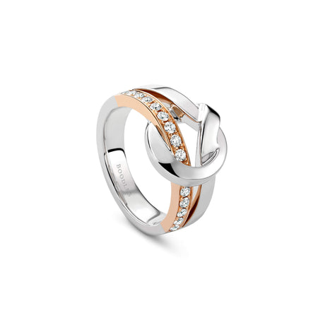 The Knot Rose and White Gold Diamond Ring