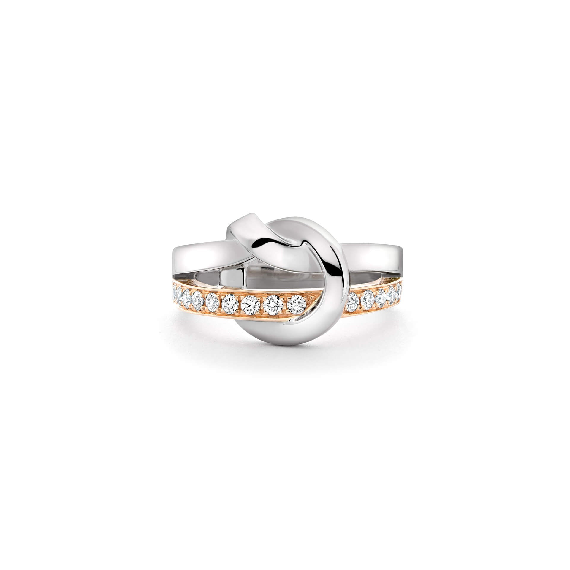 The Knot Rose and White Gold Diamond Ring