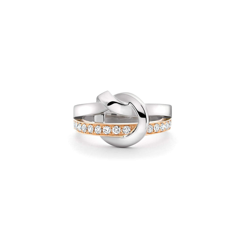 The Knot Rose and White Gold Diamond Ring