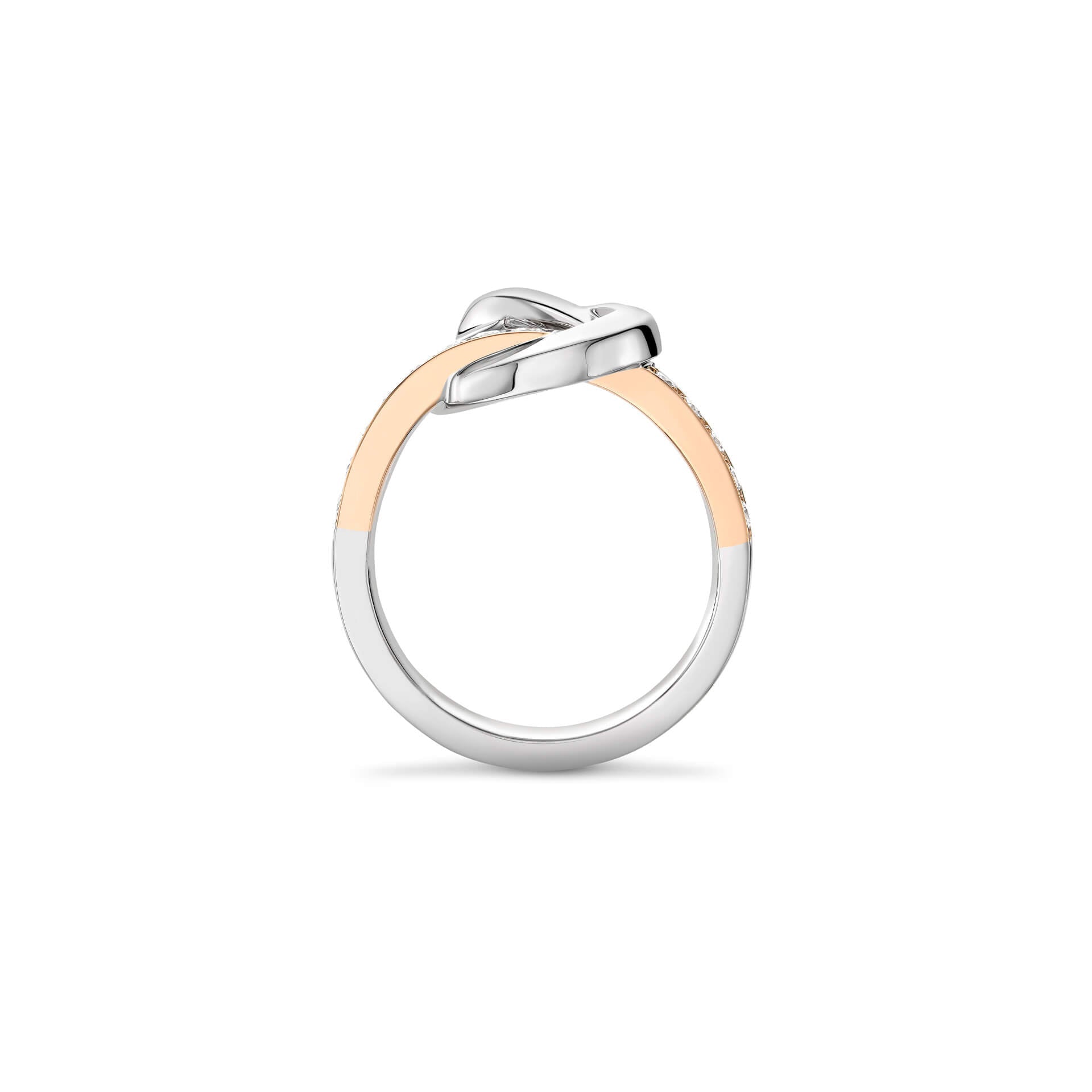 The Knot Rose and White Gold Diamond Ring