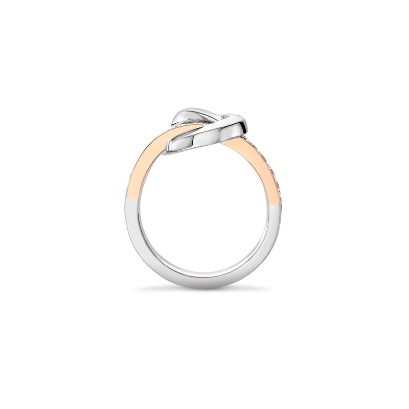 The Knot Rose and White Gold Diamond Ring