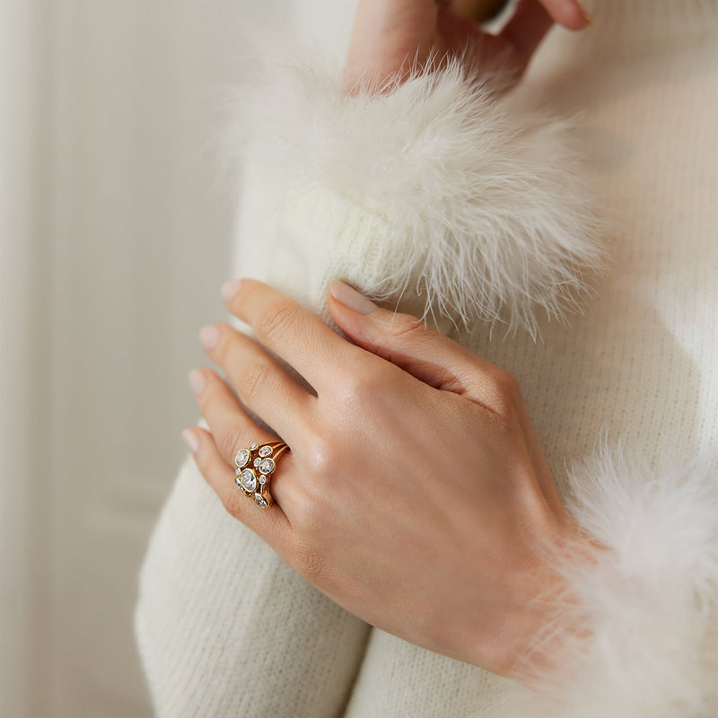 Raindance Yellow Gold Diamond Mega Ring