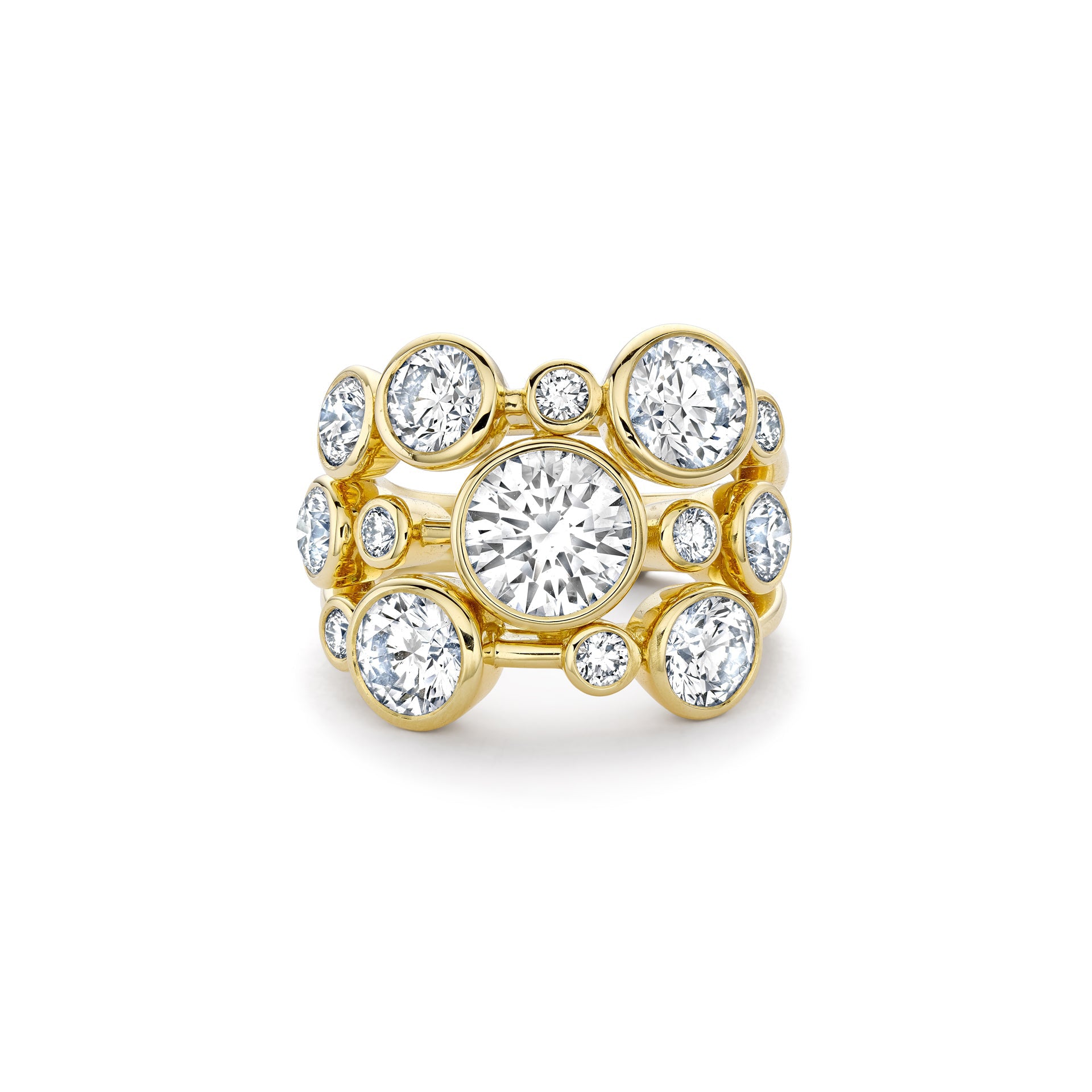 Raindance Yellow Gold Diamond Mega Ring