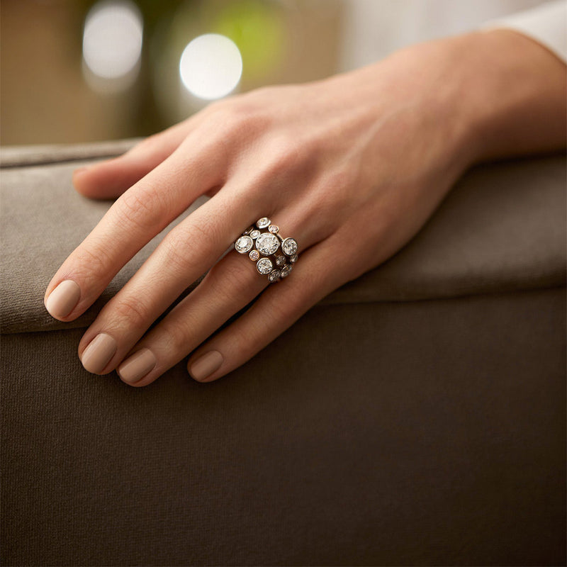 Raindance Pink and White Diamond Platinum Ring