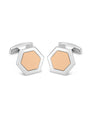 Classic White and Rose Gold Cufflinks