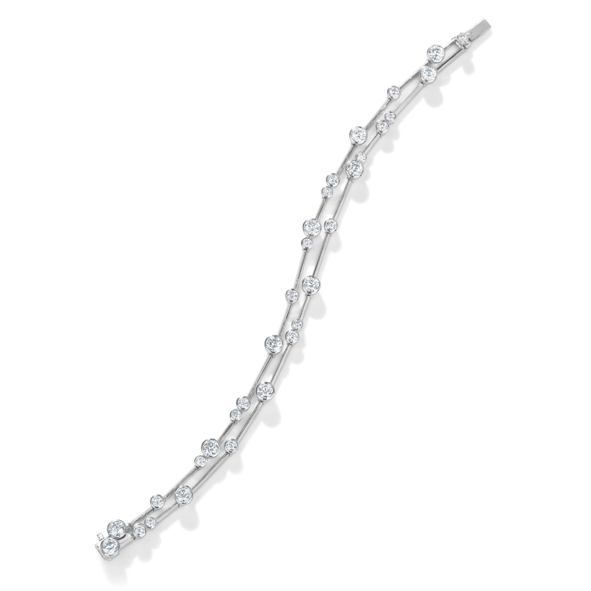 Raindance Two-Row Platinum Diamond Bracelet
