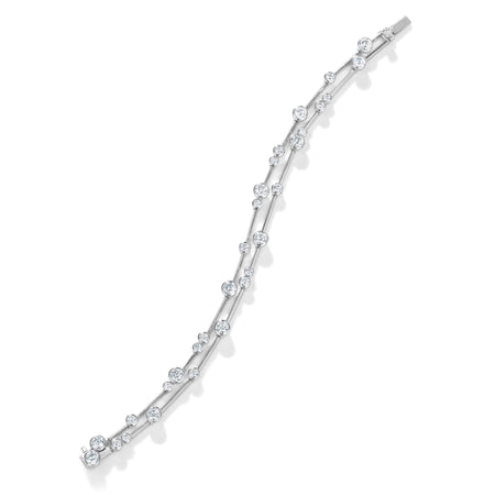 Raindance Two-Row Platinum Diamond Bracelet