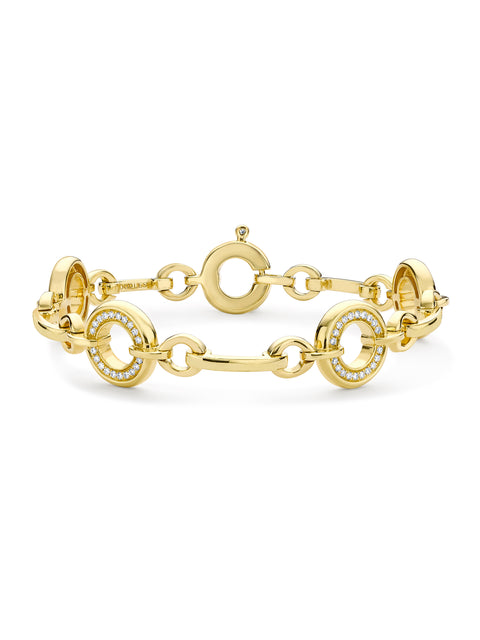 Roulette Classic Yellow Gold Diamond Bracelet