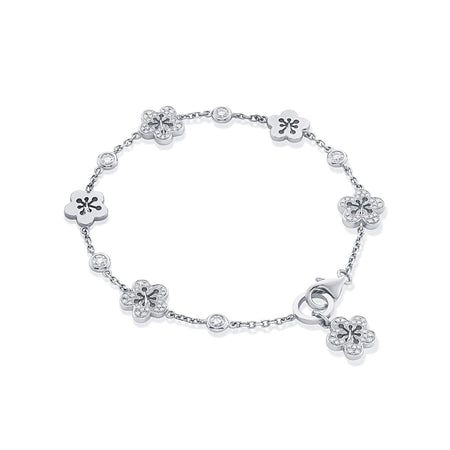 Blossom Charm White Gold Bracelet