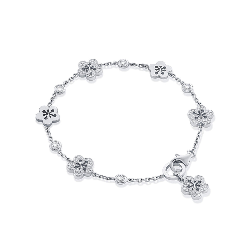 Blossom Charm White Gold Bracelet