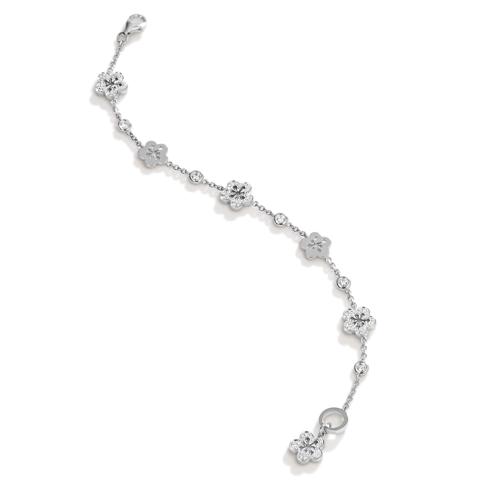 Blossom Charm White Gold Bracelet