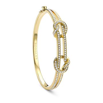 The Knot Yellow Gold Diamond Bangle
