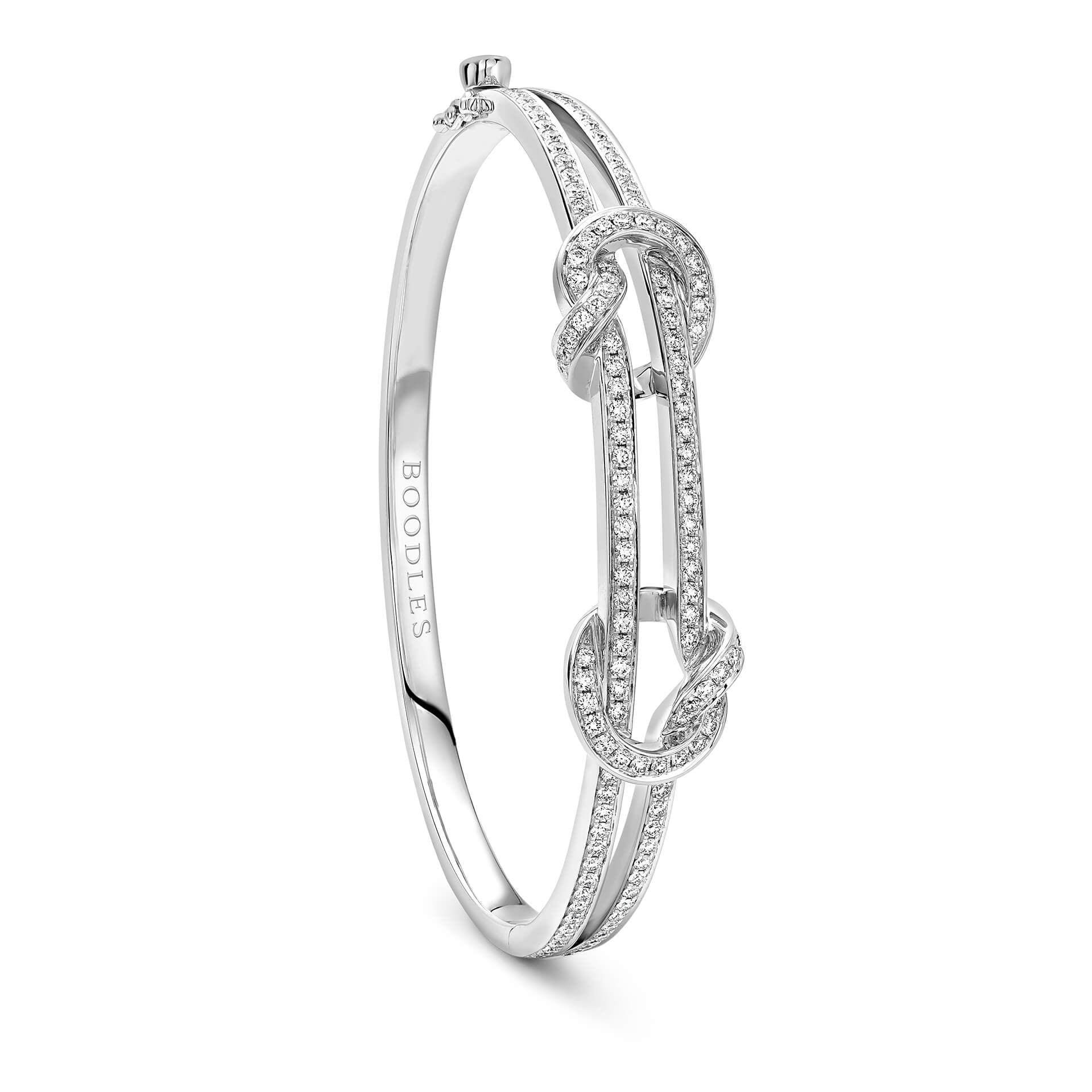 The Knot White Gold Diamond Bangle