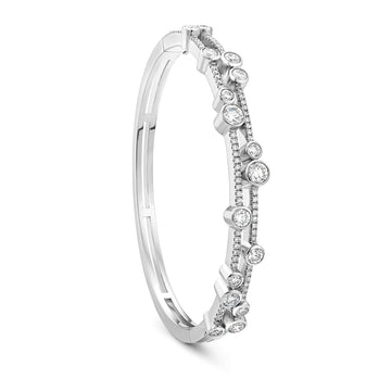 Waterfall Platinum Diamond Double Bangle