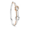 The Knot White and Rose Gold Diamond Bangle