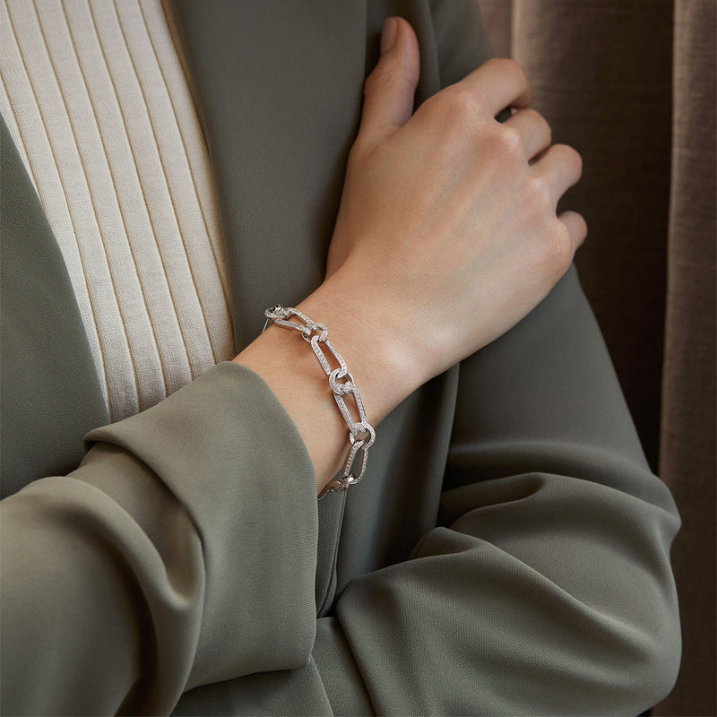 The Knot White Gold Diamond Bracelet