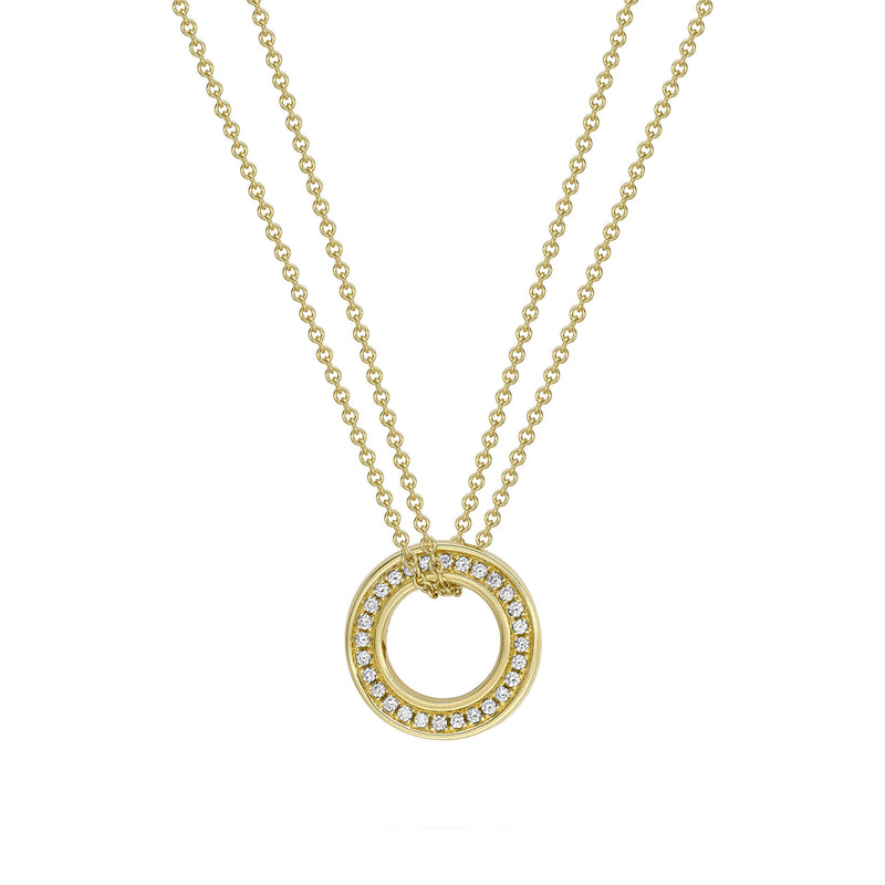 Roulette Small Yellow Gold Diamond Pendant