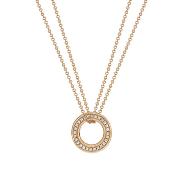 Roulette Small Rose Gold Diamond Pendant