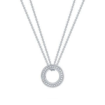 Roulette Small White Gold Diamond Pendant