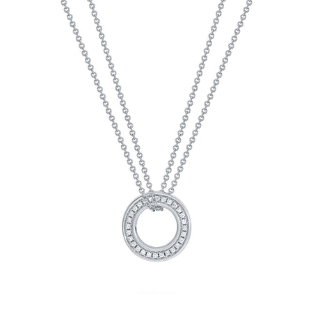 Small Roulette White Gold Diamond Pendant