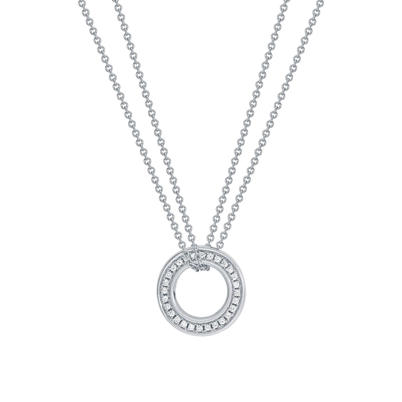 Small Roulette White Gold Diamond Pendant