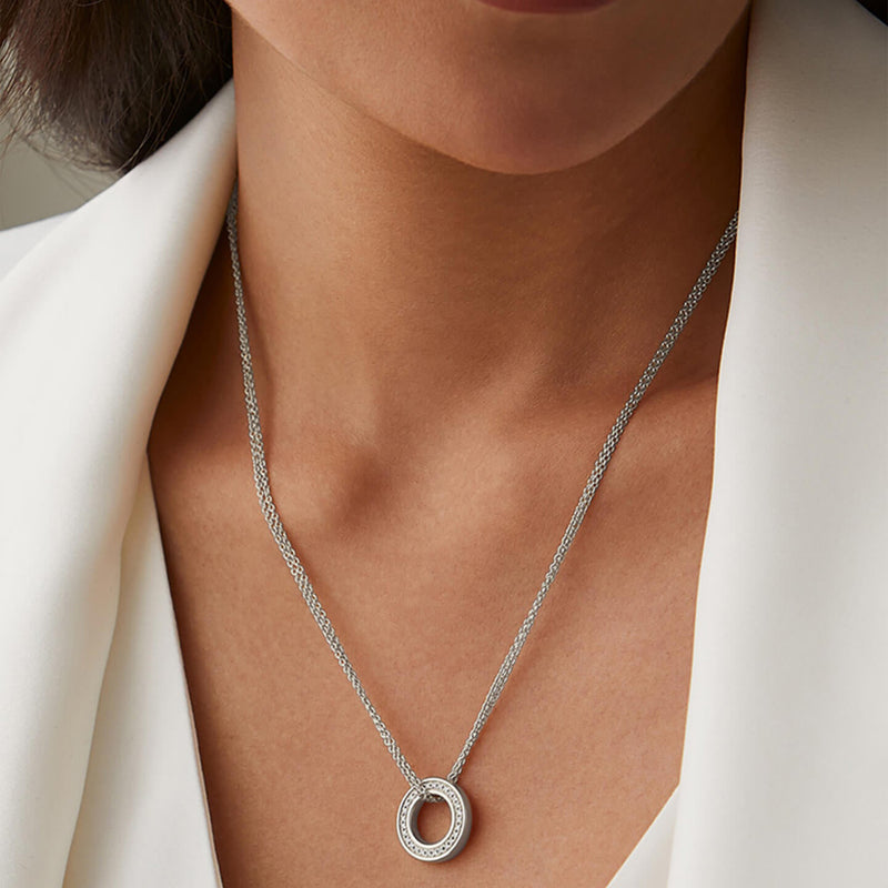 Small Roulette White Gold Diamond Pendant