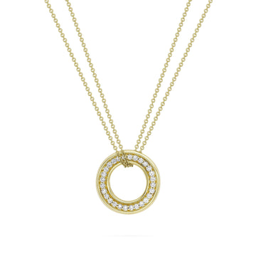 Roulette Medium Yellow Gold Diamond Pendant
