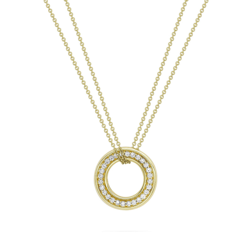 Medium Roulette Yellow Gold Diamond Pendant