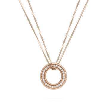 Roulette Medium Rose Gold Diamond Pendant
