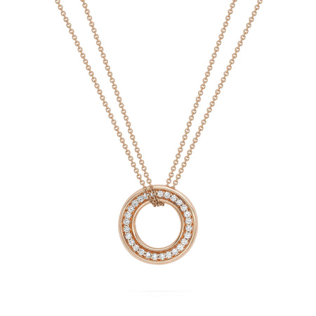 Medium Roulette Rose Gold Diamond Pendant